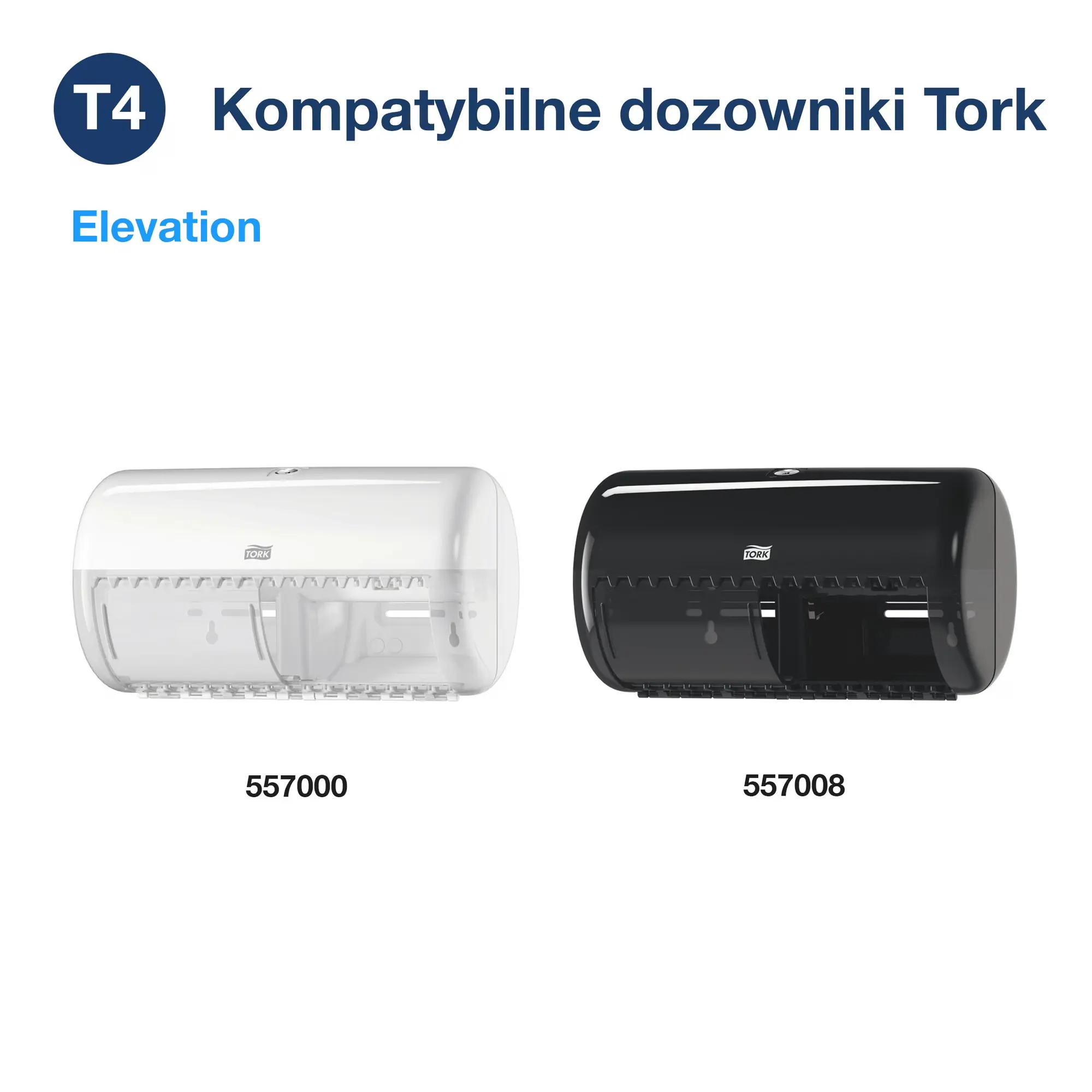 Tork miękki papier toaletowy w rolce konwencjonalnej, kompatybilne dozowniki Tork Elevation biały 557000 i czarny 557008