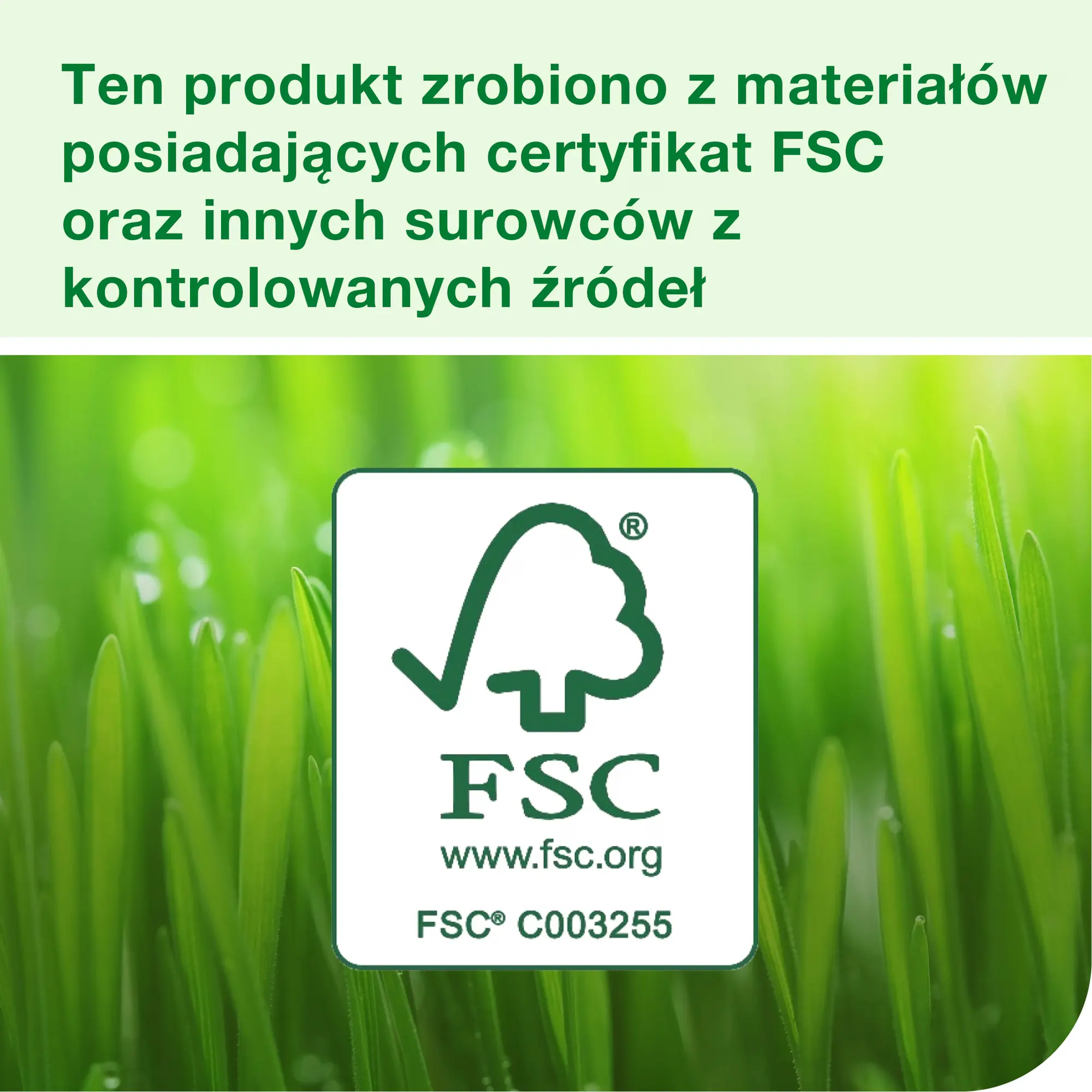 Tork czyściwo włókninowe do zabrudzeń przemysłowych, certyfikat FSC potwierdzający ekologiczne pochodzenie