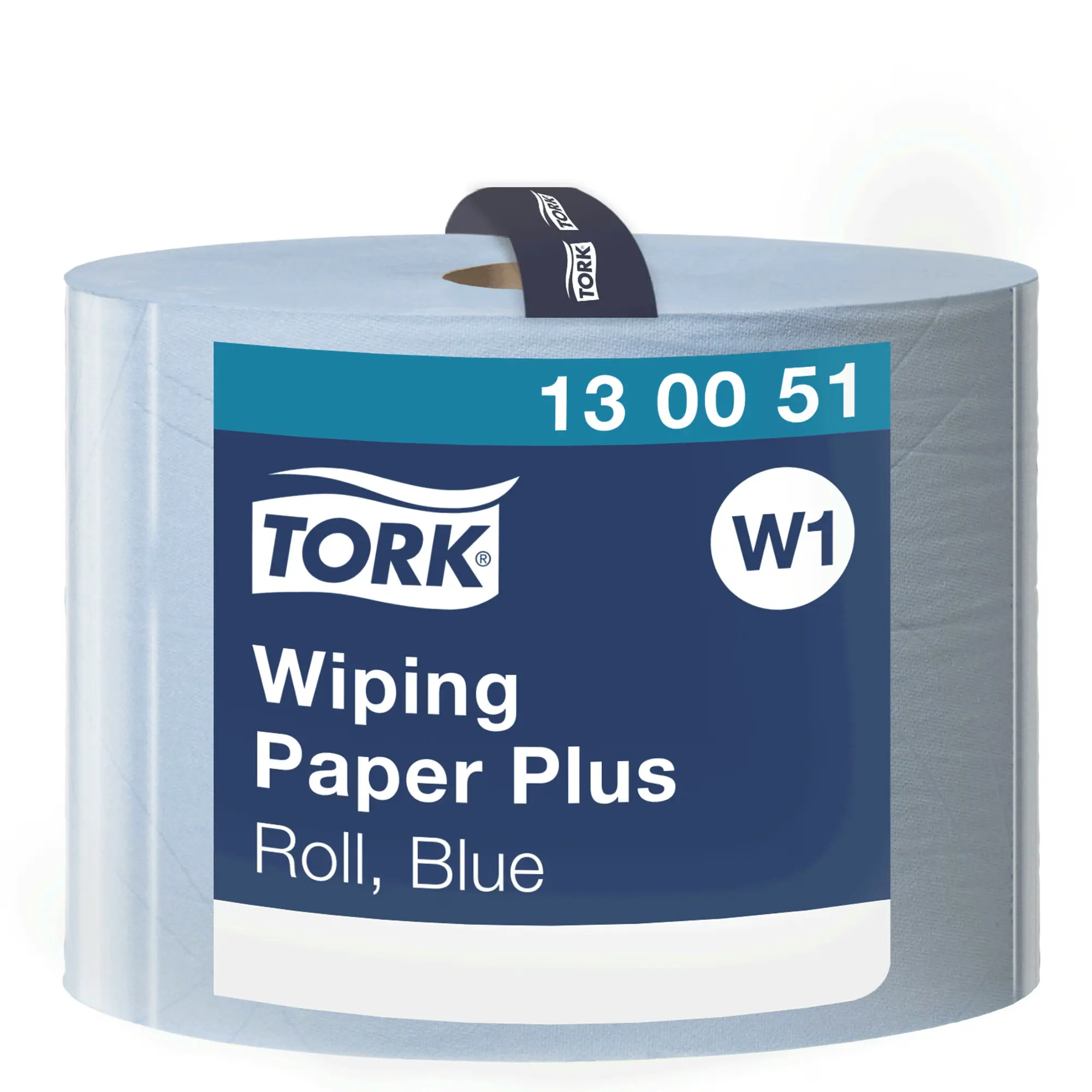 Tork czyściwo papierowe do średnich zabrudzeń, zbliżenie na etykietę produktu Wiping Paper Plus