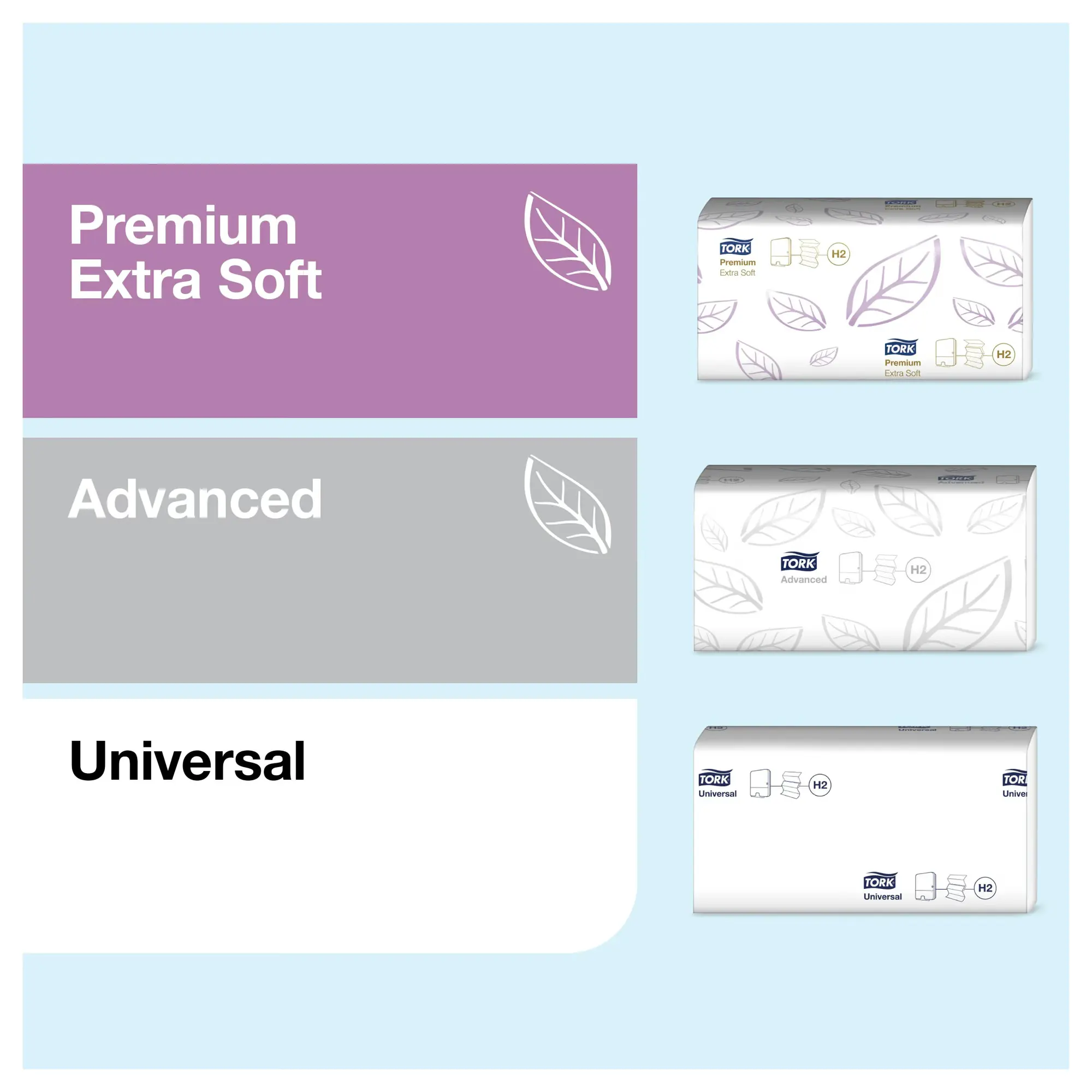 Tork dozownik do ręczników do rąk Singlefold Mini, rodzaje wkładów Premium, Advanced i Universal
