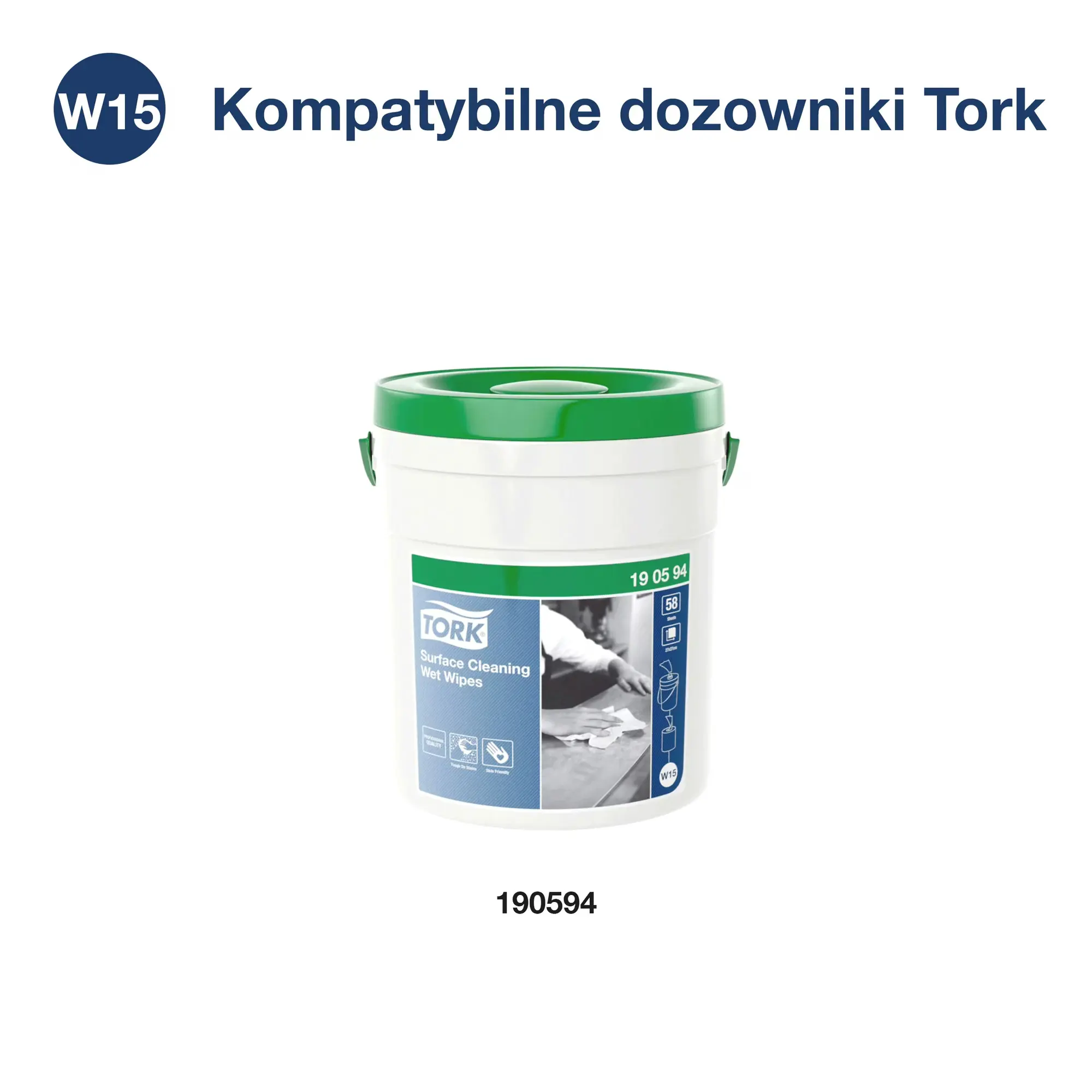 Tork czyściwo włókninowe nasączane, wiaderko system W15 kompatybilne z dozownikami Tork