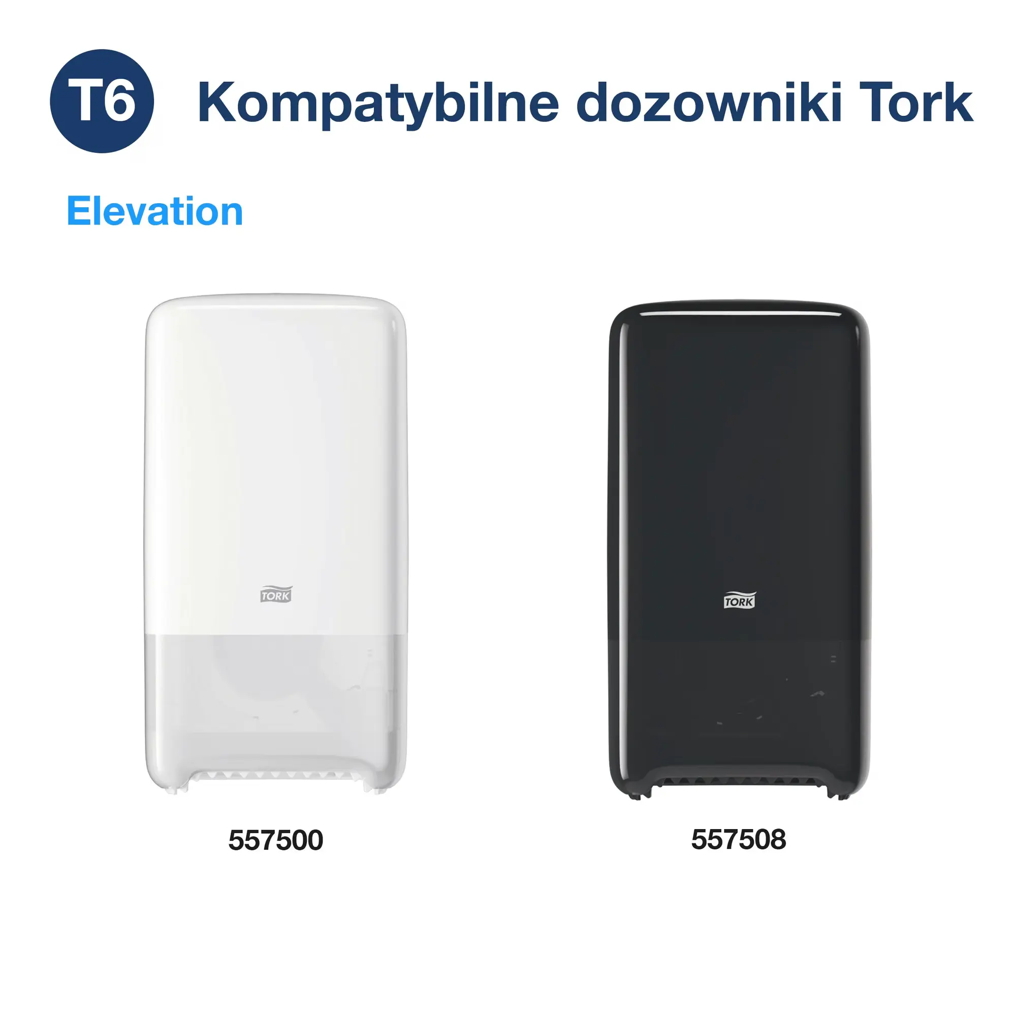 Tork Mid-size papier toaletowy, kompatybilne dozowniki Elevation w kolorze białym i czarnym