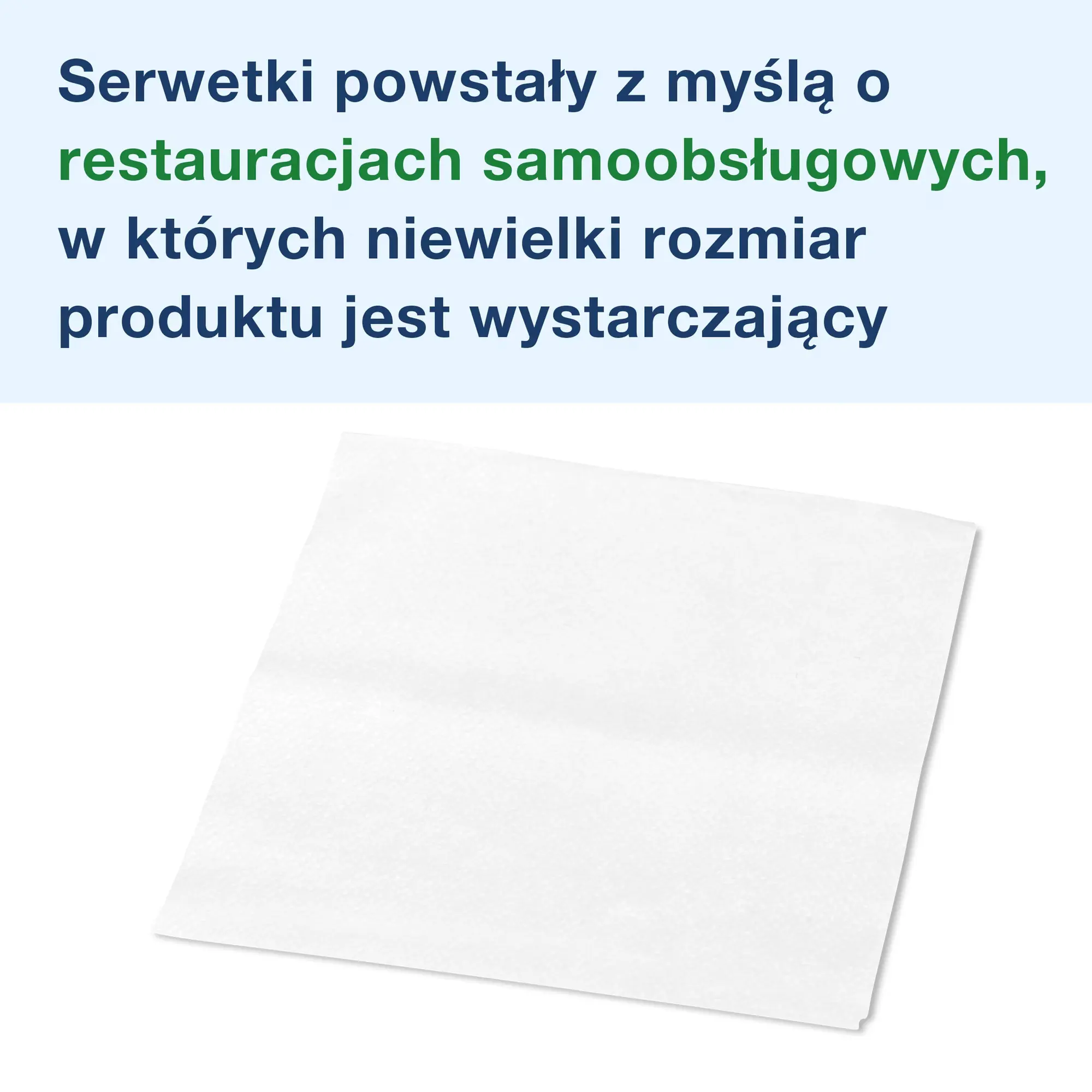 Tork Xpressnap Snack® białe serwetki dyspenserowe N10, pojedyncza rozłożona biała serwetka na jasnym tle