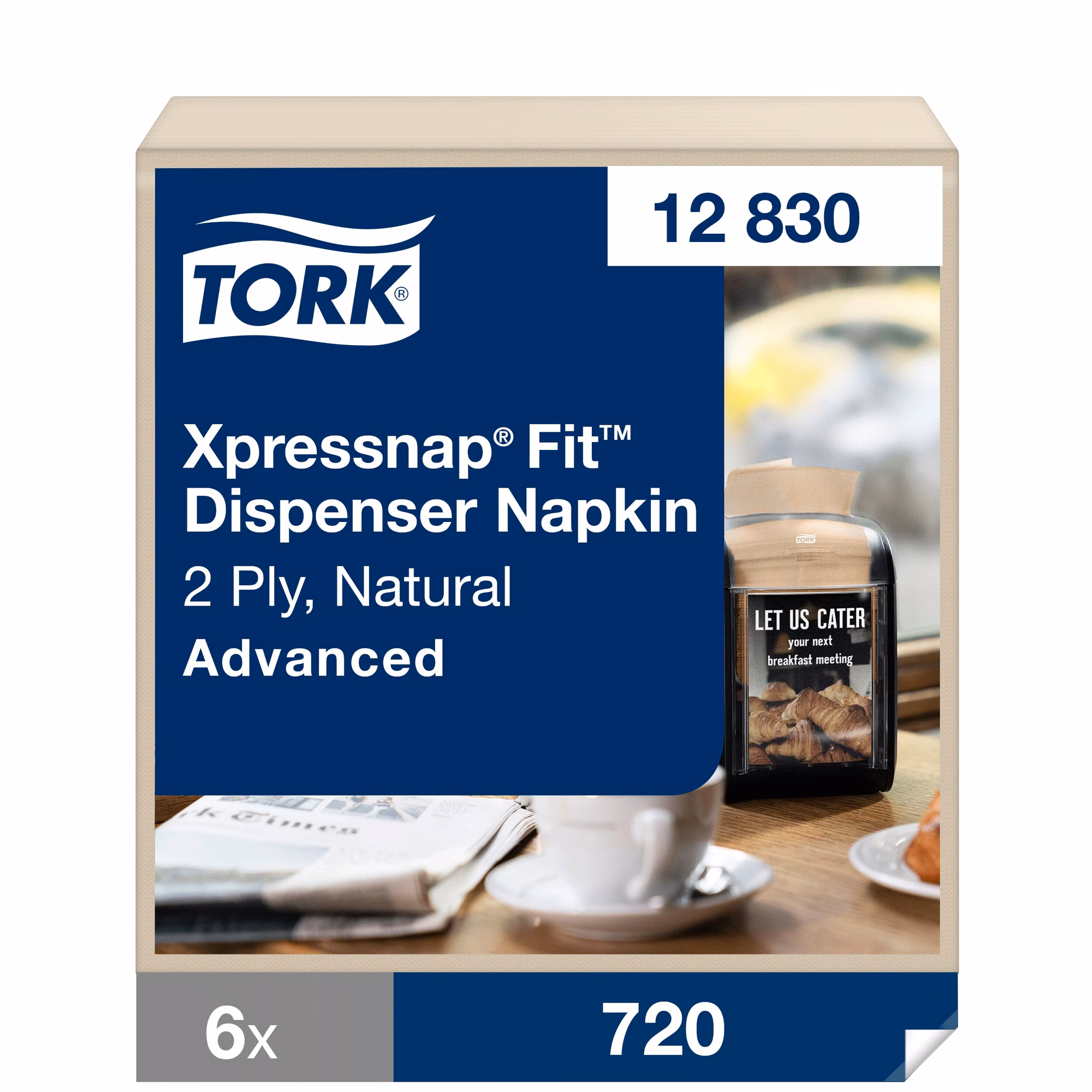 Tork 12830 Serwetka Papierowa do Dozownika N14 2-Warstwowa Naturalna 6 Paczek System Xpressnap Fit