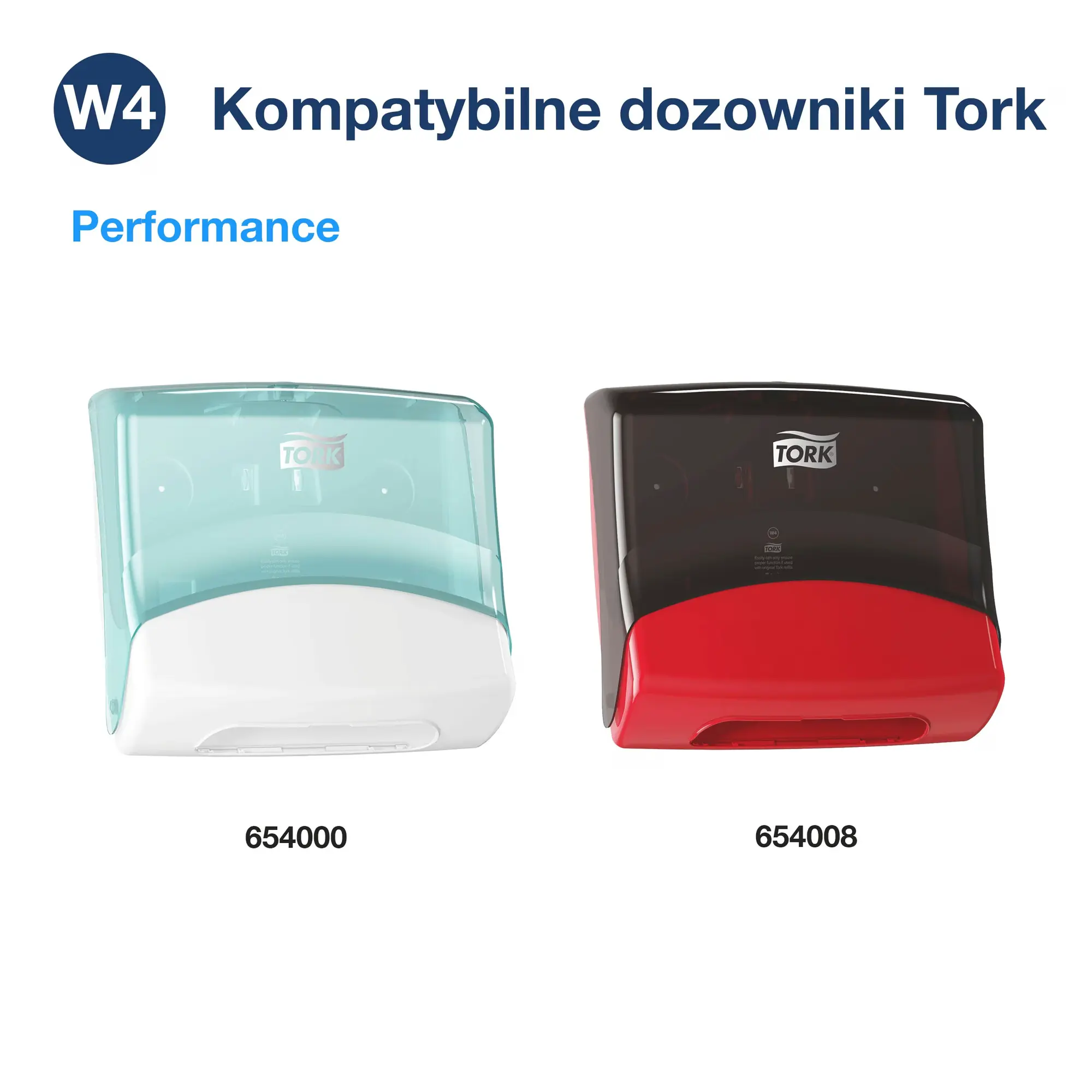 Ściereczki do trudnych zabrudzeń Tork W4 białe, kompatybilne dozowniki ścienne Performance 654000 i 654008