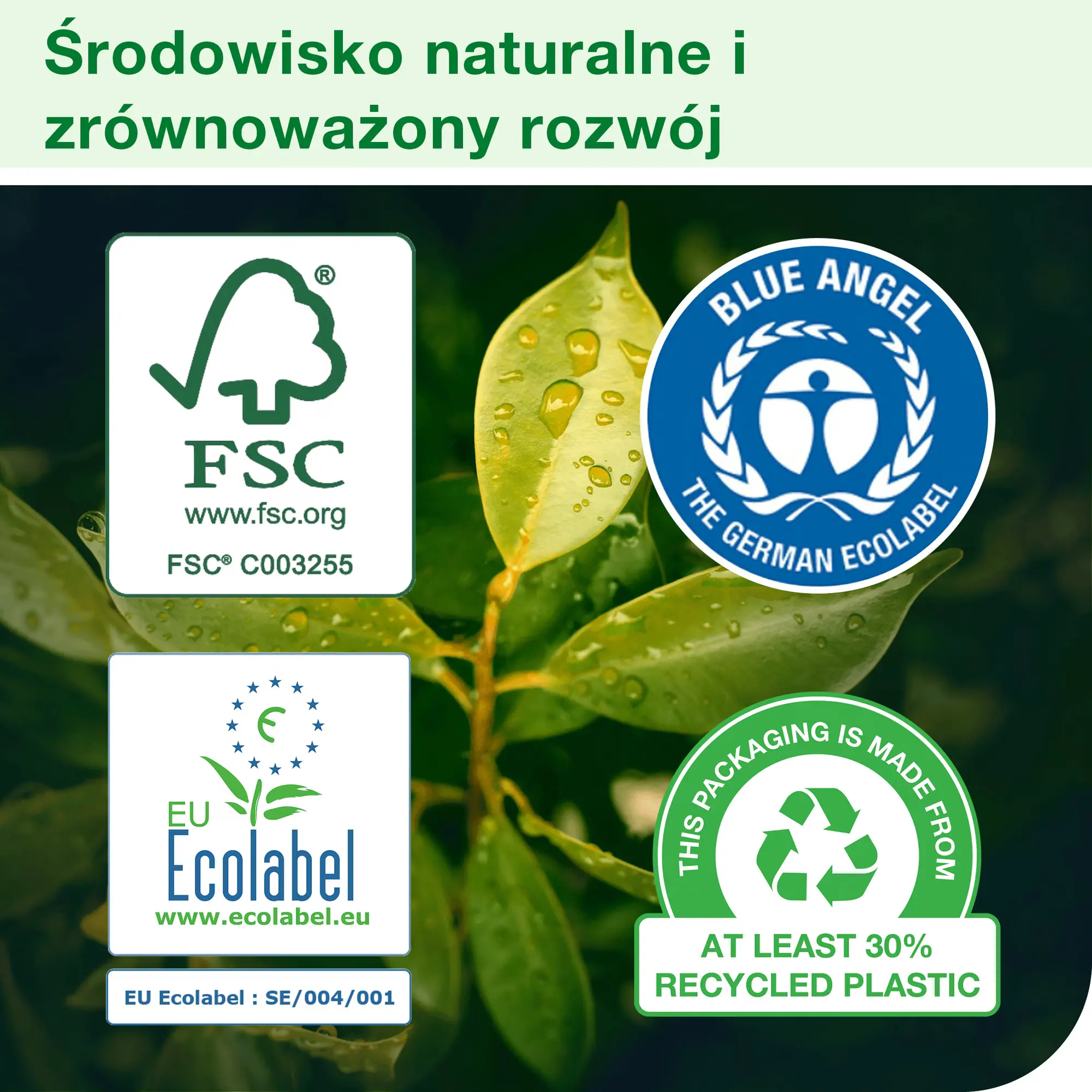 Tork miękki papier toaletowy w rolce, 3-warstwowy, certyfikaty ekologiczne FSC, EU Ecolabel i Blue Angel