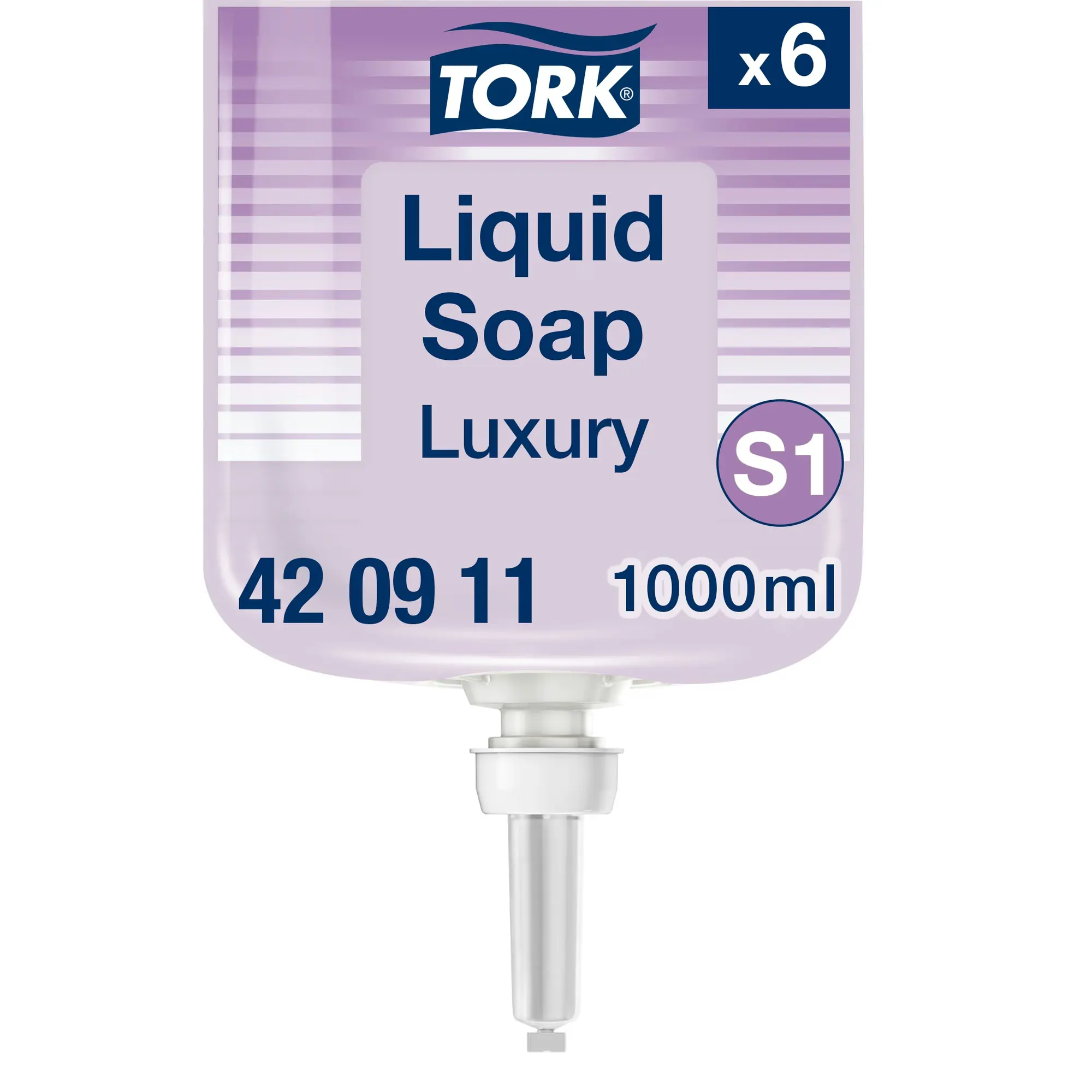 Tork luksusowe mydło w płynie S1 420911, wkład 1000 ml z pompką na białym tle