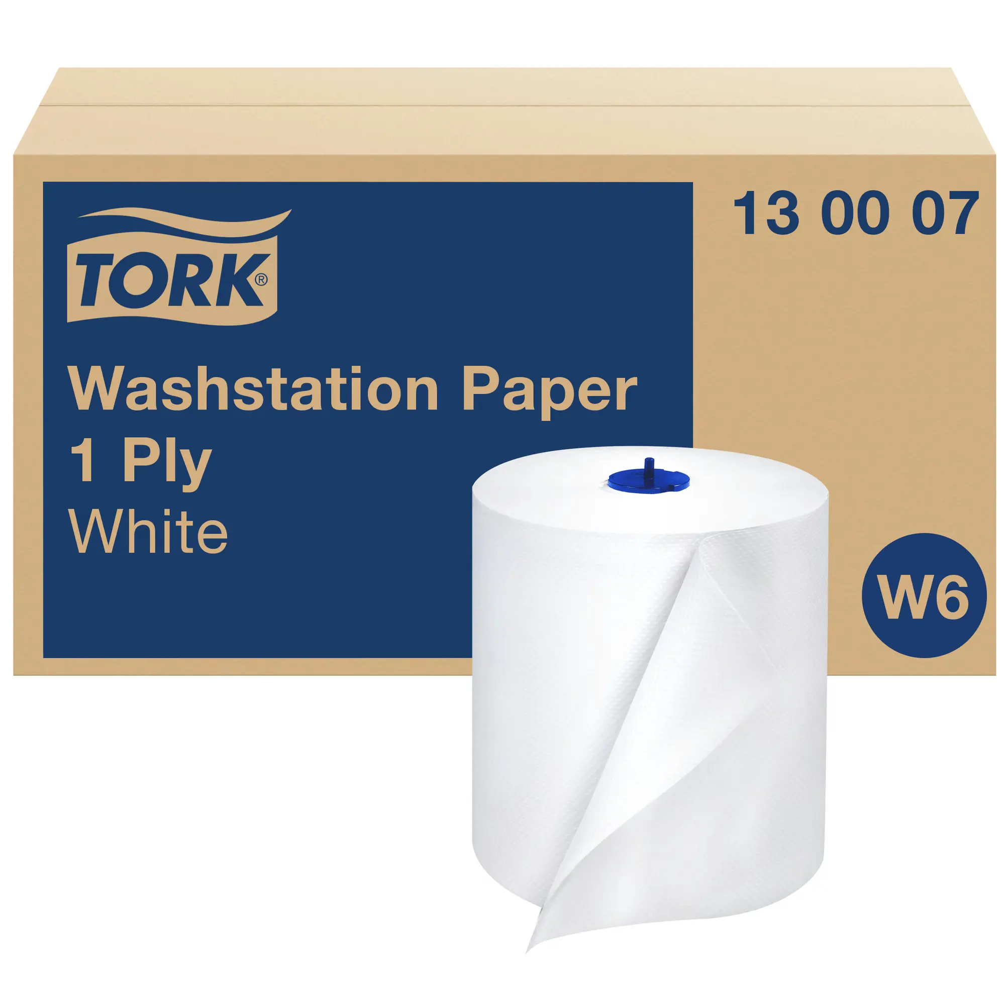 Tork czyściwo papierowe do podstawowych zadań W6, zbliżenie na strukturę białego papieru w rolce