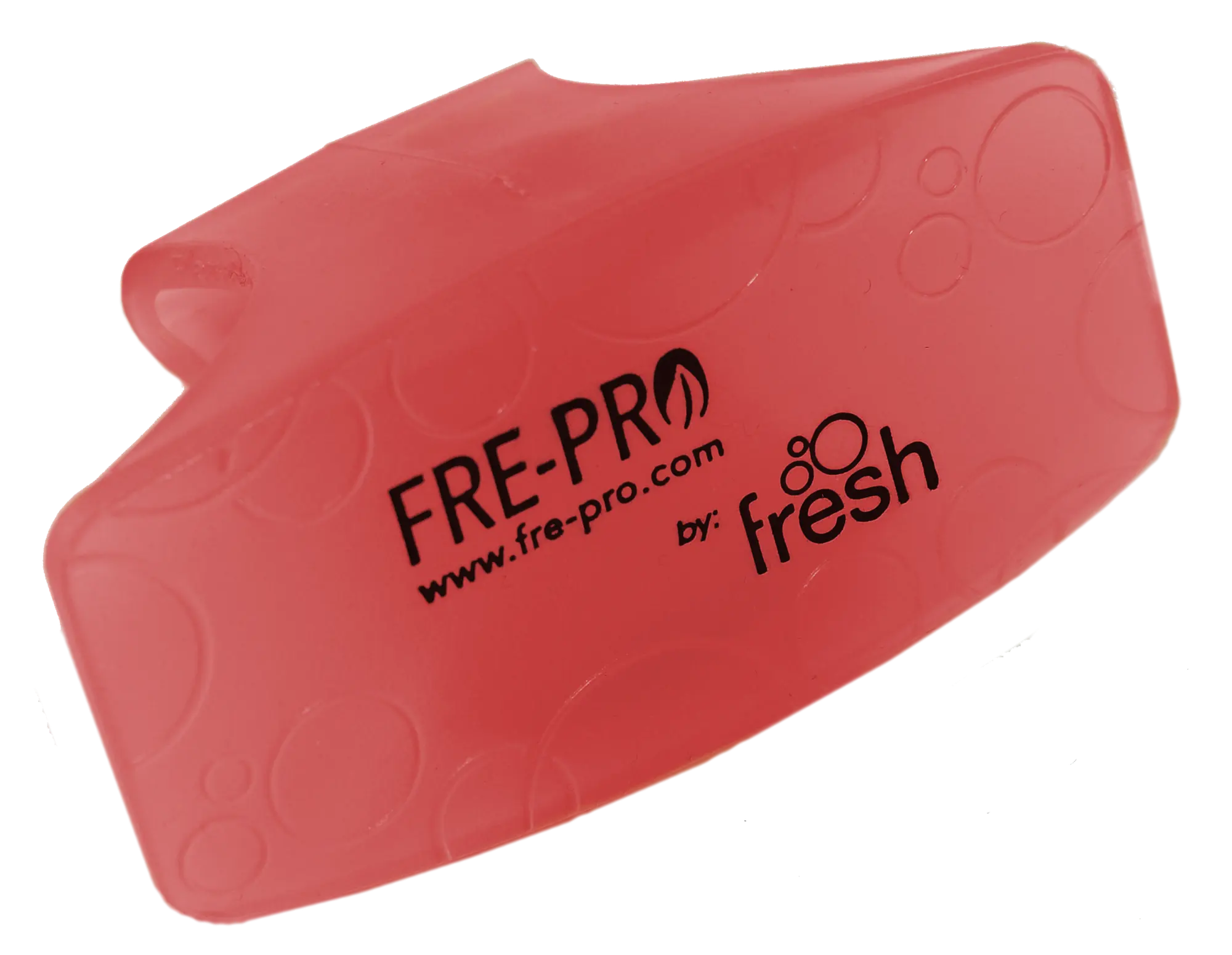 Zawieszka Zapachowa do Toalety Fre-Pro Bowl Clip Kiwi Grapefruit Różowa, widok na różowy klips z logo na czarnym tle