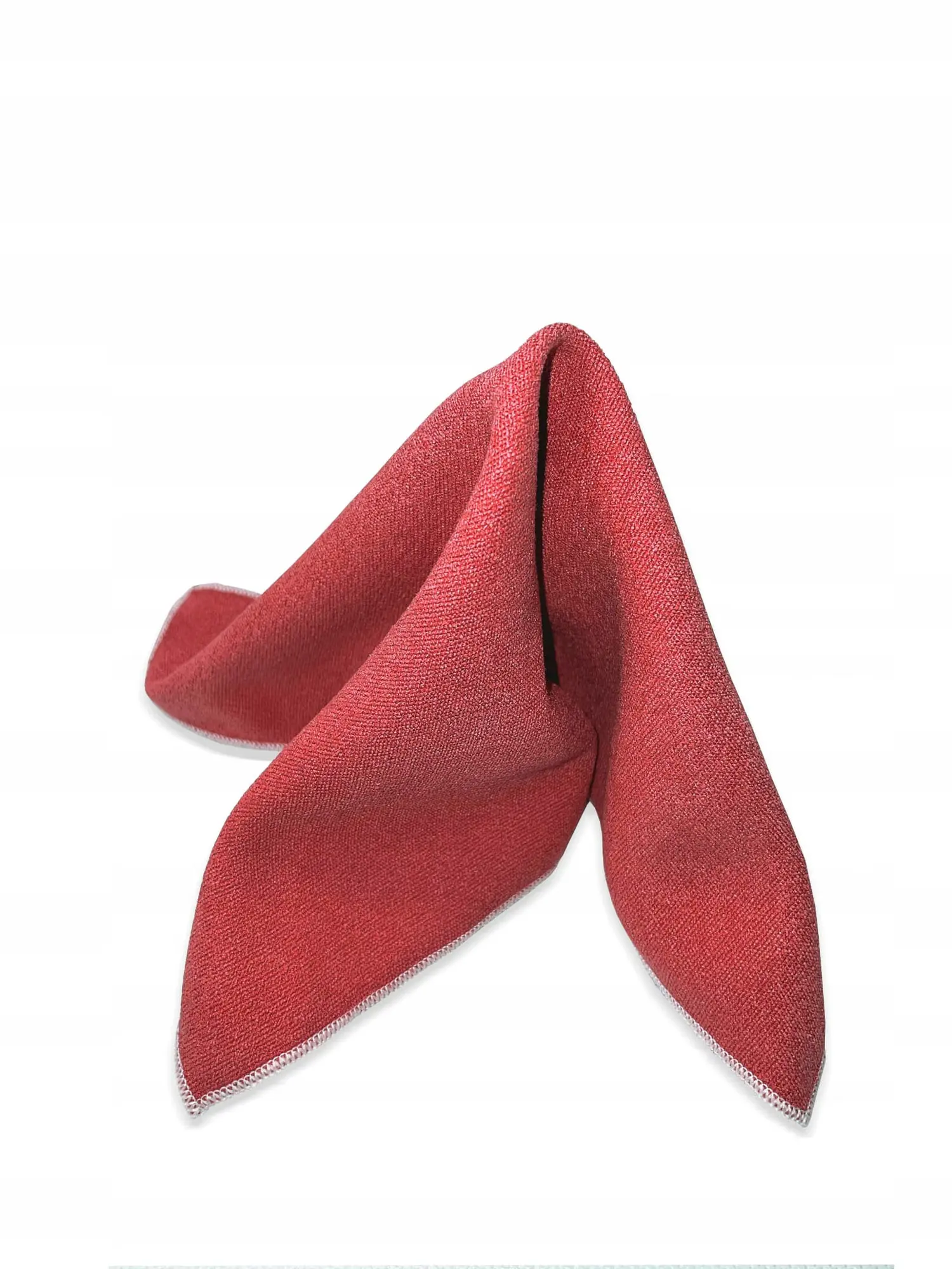 Ściereczka Mikrofibra Duotex Premium Cloth Twisted MSD 016P, zbliżenie na strukturę dzianiny boucle czerwonej ścierki